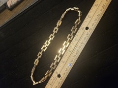 Vtg 80’s Necklace 15.5 In Gold Tone Geometric Square Link Design Gift 18805