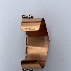Vtg Renoir Copper Cuff Bracelet Mid Century Modern Wide Scroll Ribbon Signed MCM