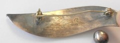 Modernist Delfino Taxco Sterling Silver Leaf Large 75 mm Brooch Pin Eagle Mark 3