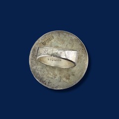 Vintage Suzanne St. Claire Sterling Silver Hammered Disc Ring Size 7.5