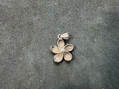 0.96g Vintage Sterling Silver 925 Flower Blossom Pendant Five Petal Floral M