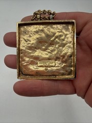 Vintage Accessocraft NY Etruscan Revival Lion Medallion Pendant Necklace