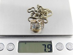 Sterling Silver Wishing Well Charm Pendant Necklace 925 18 Inches Chain 7.9g