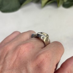 Vintage Taxco Sterling Silver Wave Ring Mexico Modernist Abstract Heavy 22 Grams