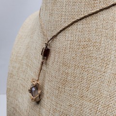 Vintage Rope Wrapped Crazy Lacy Agate Necklace 16 Inch Hand Knotted