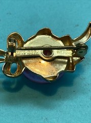 Vintage 1949 Jewelry Pin Button Pink Pearl Uncas Mfg Co Cope 1949 Pat Pend.