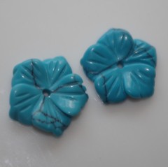 Vintage Created Turquoise Flower Jackets For Earrings Use W Any Studs Split Ear