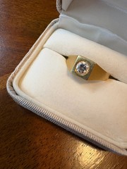 Vintage 19.2K Portuguese Gold Men’s Signet Ring 800 Hallmark Size 8.5 3.1g