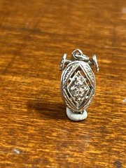 Art Deco Clasp White Gold Diamond Engraved Open Push Box Jewelry Finding