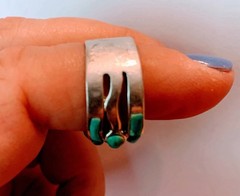 Vintage Howlite 925 Silver Sz. 8 1/2