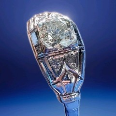 Original EARTH MINED DIAMOND Deco Engagement Ring Gatsby ERA Solitaire 14K GOLD
