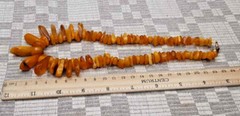 BALTIC HONEY NECKLACE FROM NATURAL AMBER VINTAGE BEAUTIFUL 44gr