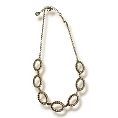 Monet Gold Tone Necklace Twisted Rope Oval Link Collar Statement Early 2000s