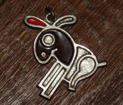 Vintage Retro 1970’s-1980’s Enamel Abstract DONKEY Metal CHARM