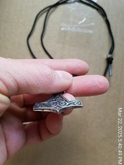mjolnir pendant pewter, very nice detail on both sides