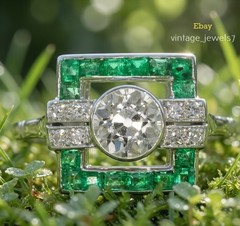 14K Gold Over 2CT Round Lab Created Diamond Wedding Ring Vintage Art Deco Style