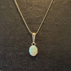 Natural Australian Pin Fire Opal Pendant Necklace, 14K Solid Gold, 0.95 CTW