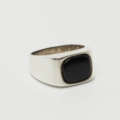 Vintage sterling silver and black onyx men unisex ring size 10