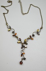 Vintage Necklace Festoon Style Necklace Beautiful Multicolored Rhinestones