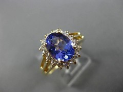 ESTATE LARGE 2.05CT DIAMOND & TANZANITE 14KT YELLOW GOLD ENGAGEMENT RING #25527