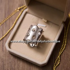 Sallys Quality 100% Copper Scarf Ring Hollow Tube Buckle Brooch For Silk Scarves