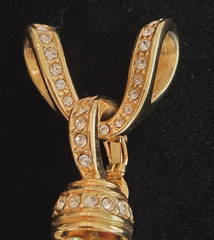 Nolan Miller Gold Tone Crystal Rhinestone Ball Pendant on Crystal Slide 2pc Set