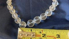 Vintage glass bead necklace clear faceted crystal restring redo deco varied size