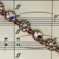 Givenchy Rose Gold Plated Peach Tone Crystal Studded Bracelet 7″ Vintage Sparkle