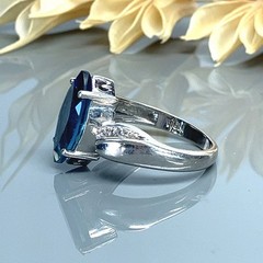 Marquise London Blue Topaz Sterling Silver Gemstone Ring- Size 6