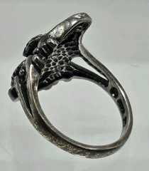 Wheeler Manufacturing Co. 925 Sterling Silver Ring Rose & Leaves Etched SZ 6.75