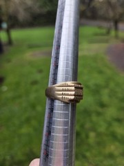 Vintage Ring Signed 18k Brass Mens Ring Size 11.75
