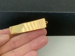 Vintage gold plated genuine Opal Peridot nuggets in resin bar pendant 0.5” x 2”