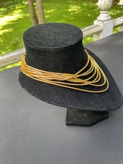 Vintage LES BERNARD Gold Snake Chain Multi Strand Choker Necklace Signed