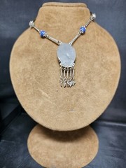 SILVER 800 TURQUOISE NECKLACE VINTAGE JEWELLERY COLLECTABLES GIFT