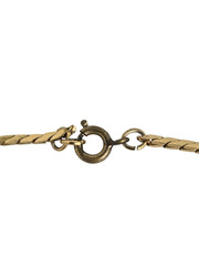 Vintage Gold Tone Chain Necklace w/ Rhinestone Flower Basket Pendant