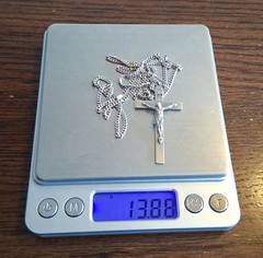 Vintage Sterling DiROMA Cross Crucifix On 24″ Chain 13.8g See Pics/Description