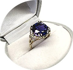 Lovely – Lavender TANZANITE Natural Gem – Vintage 14k Solid Yellow Gold Mtg.