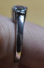 Vintage Women’s Rainbow Quartz Sterling Silver Fashion 3 Stone Flush Ring Sz. 11