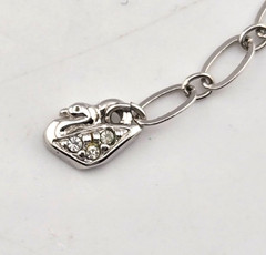 Swarovski Vintage cable necklace with purple crystal slide pendant