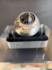 925 Sterling Silver Southwestern Style Black Onyx Stone Ring Size 9.25 US