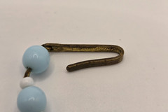 Vintage W. Germany light blue & white bead floral necklace and earrings jewelry