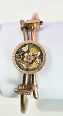 Antique Victorian Bracelet Etruscan Revival Bypass Gold Filled 5.5 In. Expands