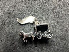 3.51g Vintage Sterling Silver 925 Horse Carriage Mackinac Island Pendant M