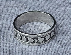 Vintage Sterling Silver J D SCHLANG CO Art Deco Heart Band Ring Sz 7.25