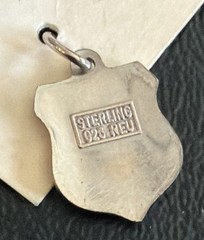 Vintage SOUTH AFRICA Coat Of Arms/Shield Sterling Silver Bracelet/Necklace Charm