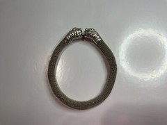 Vintage Chinese Dragon Bracelet Double Headed Figural Mesh Sterling Silver