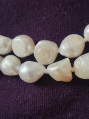 52″ Knotted Baroque Freshwater Pearl Rope Necklace Dark Iridescent Accent Pearls