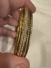 Lot Of 4 Vintage Gold Toned Bangle Bracelets
