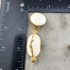 Vintage Made In Italy Clip On Earrings Gold Tone Dangle