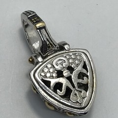 Vintage Renaissance Revival 2-Tone Black Onyx Cubic Zirconia Pendant